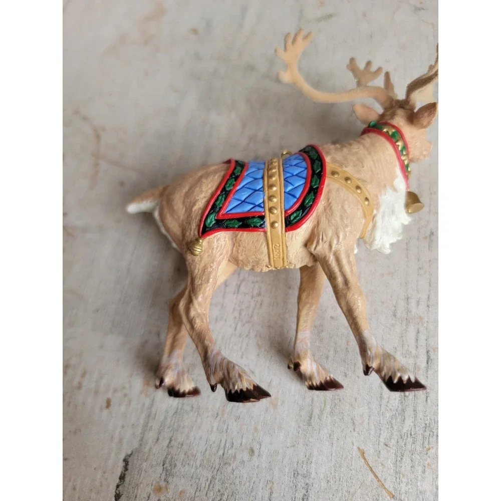 Hallmark ready reindeer vintage ornament Xmas Santa Claus home